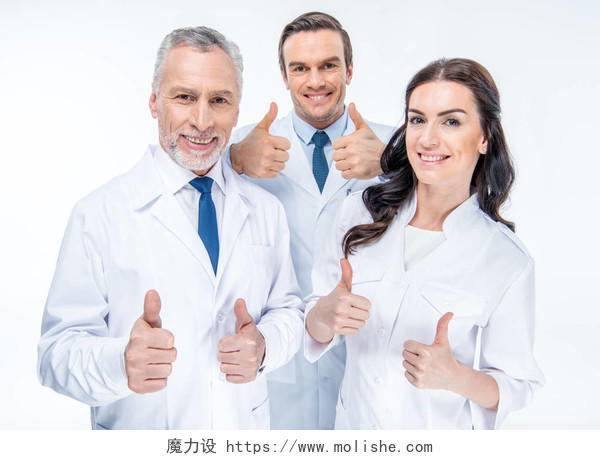 三个医生合影点赞加油医生加油医生的手医生手势点赞手势